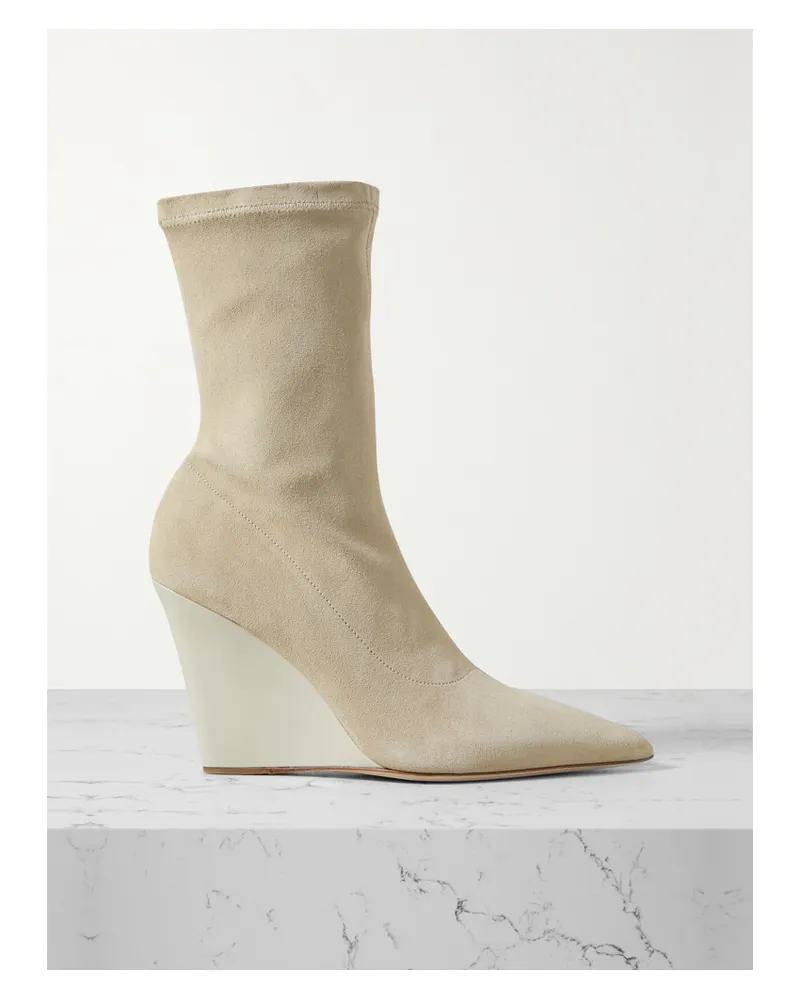 Paris Texas Wanda Stiefel Aus Veloursleder Mit Keilabsatz - Neutral Neutral