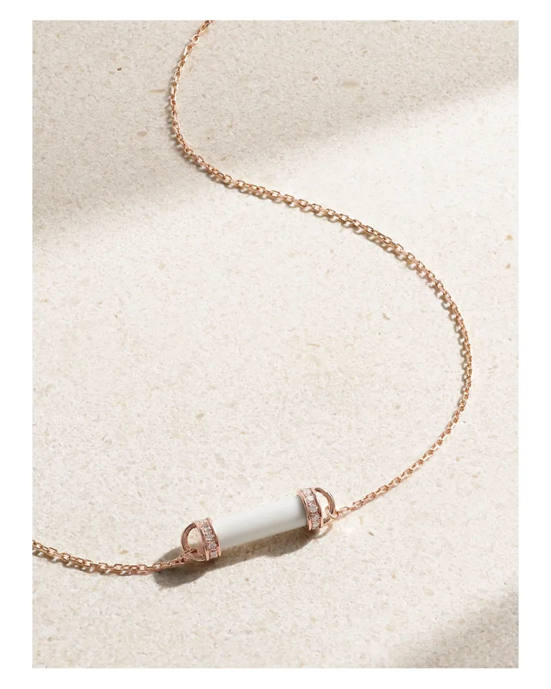 L’Atelier Nawbar Pillar Choker Aus 18 Karat Gold Mit Onyx Und Diamanten - Weiß Weiß