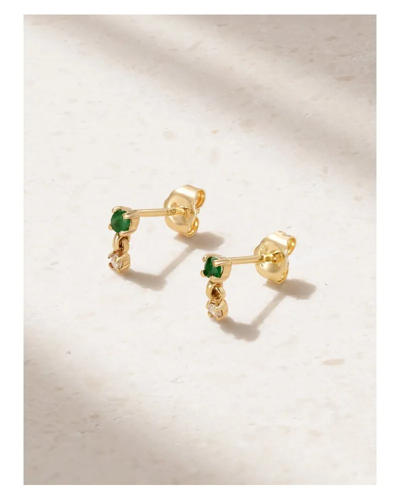 Stone & Strand Green Goddess Ohrringe Aus 14 Karat Gold Mit Smaragden Und Diamanten Gold