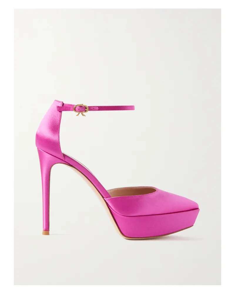 Gianvito Rossi Raso 85 Mm Plateaupumps Aus Satin - Pink Pink