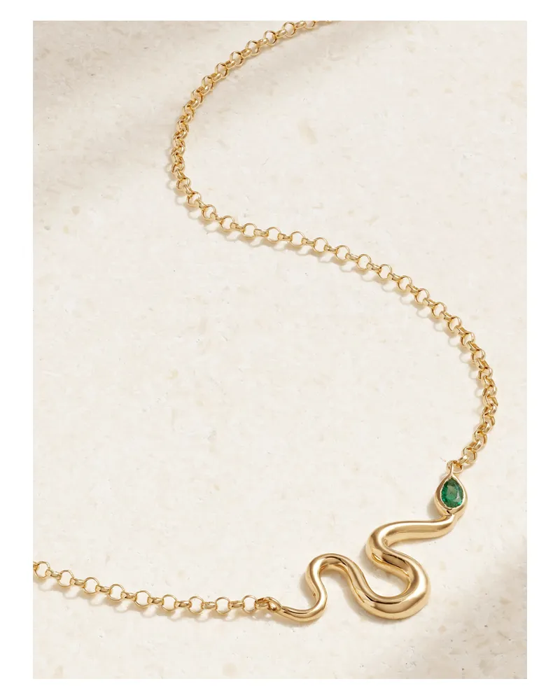 L’Atelier Nawbar Boa Kette Aus 18 Karat Gold Mit Smaragd Gold