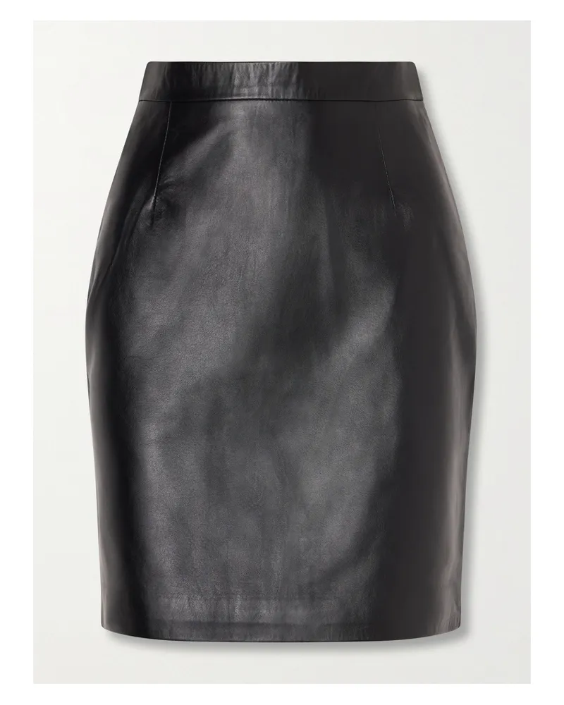 Altuzarra Hank Leather Mini Skirt - Black Black