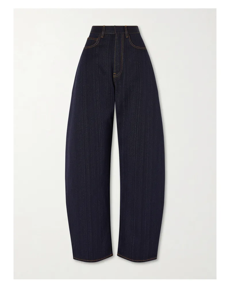 Alaïa Denim High-rise Barrel-leg Jeans - Blue Blue