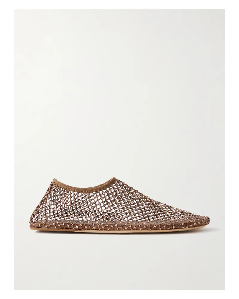 Christopher Esber Minette Flache Schuhe Aus Mesh Mit Kristallen - Metallic Metallic