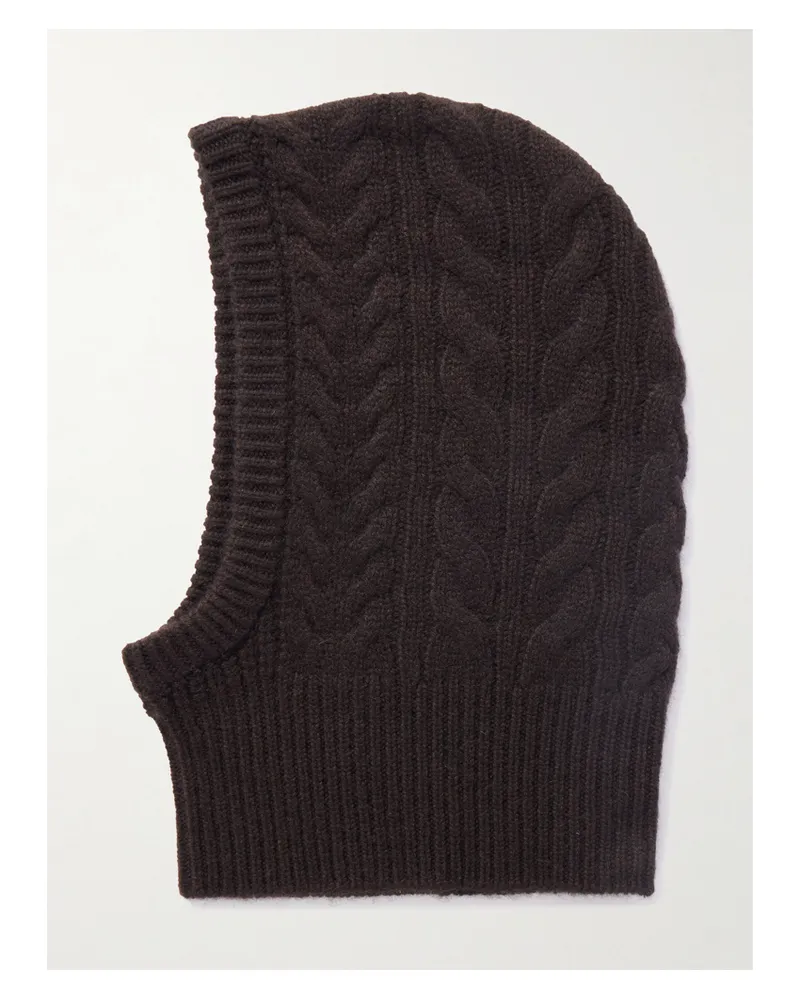 Lisa Yang Ylda Balaklava Aus Kaschmir In Zopfstrick - Braun Braun