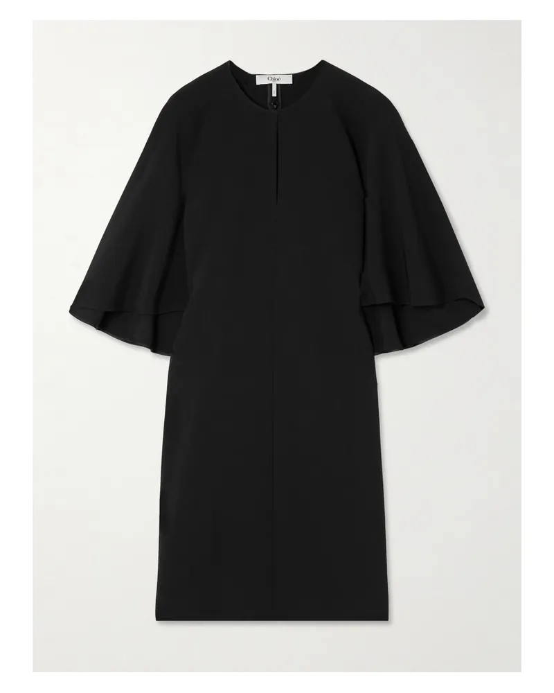 Chloé Minikleid Aus Crêpe Mit Cape-effekt - Schwarz Schwarz