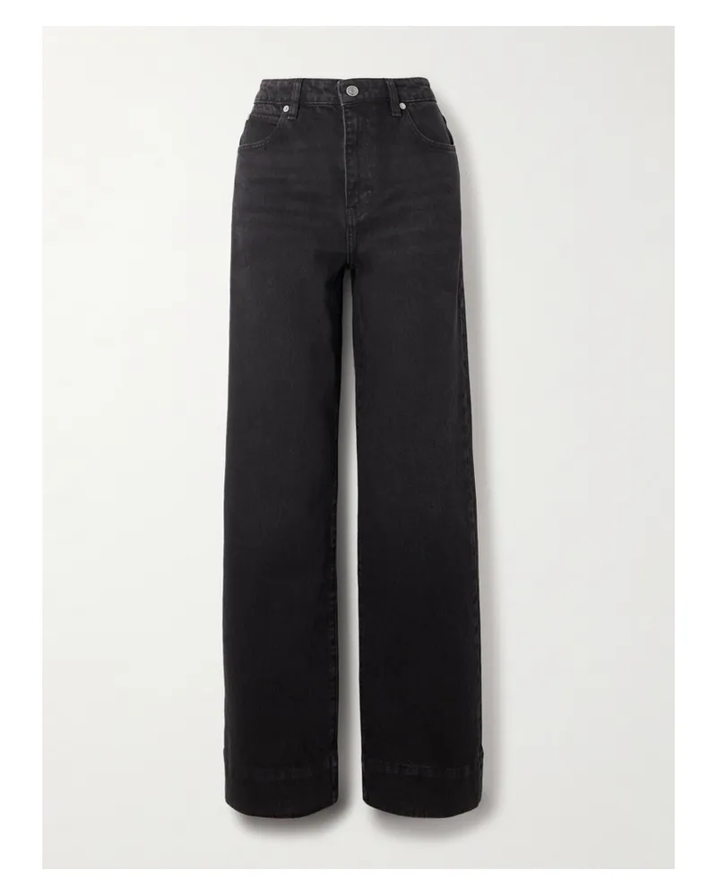 Frame Denim The Streamline Hoch Sitzende Jeans Mit Geradem Bein - Schwarz Schwarz