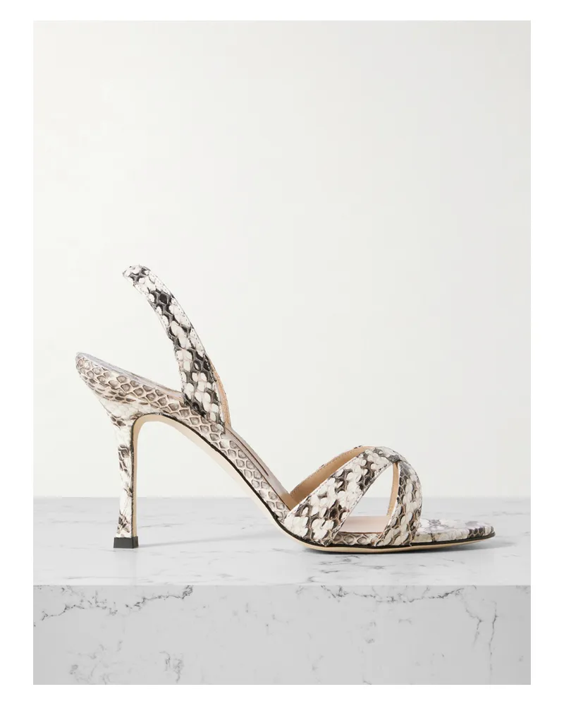 Manolo Blahnik Callasli 90 Elaphe Slingback Sandals - Animal Print Animal