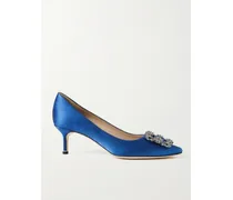 Hangisi 50 Crystal-embellished Satin Pumps - Blue