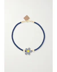 Lauren Rubinski Flower Armband aus Leder Blau