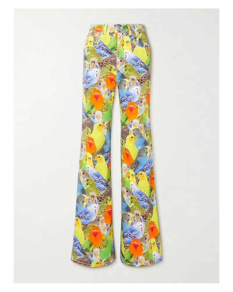 Loewe Hoch Sitzende Schlagjeans Mit Print - Orange Orange