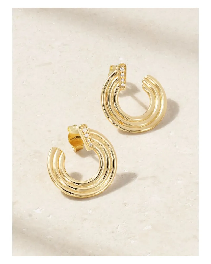 Sorellina Mini Record Crescent Ohrringe Aus 18 Karat Gold Mit Diamanten Gold