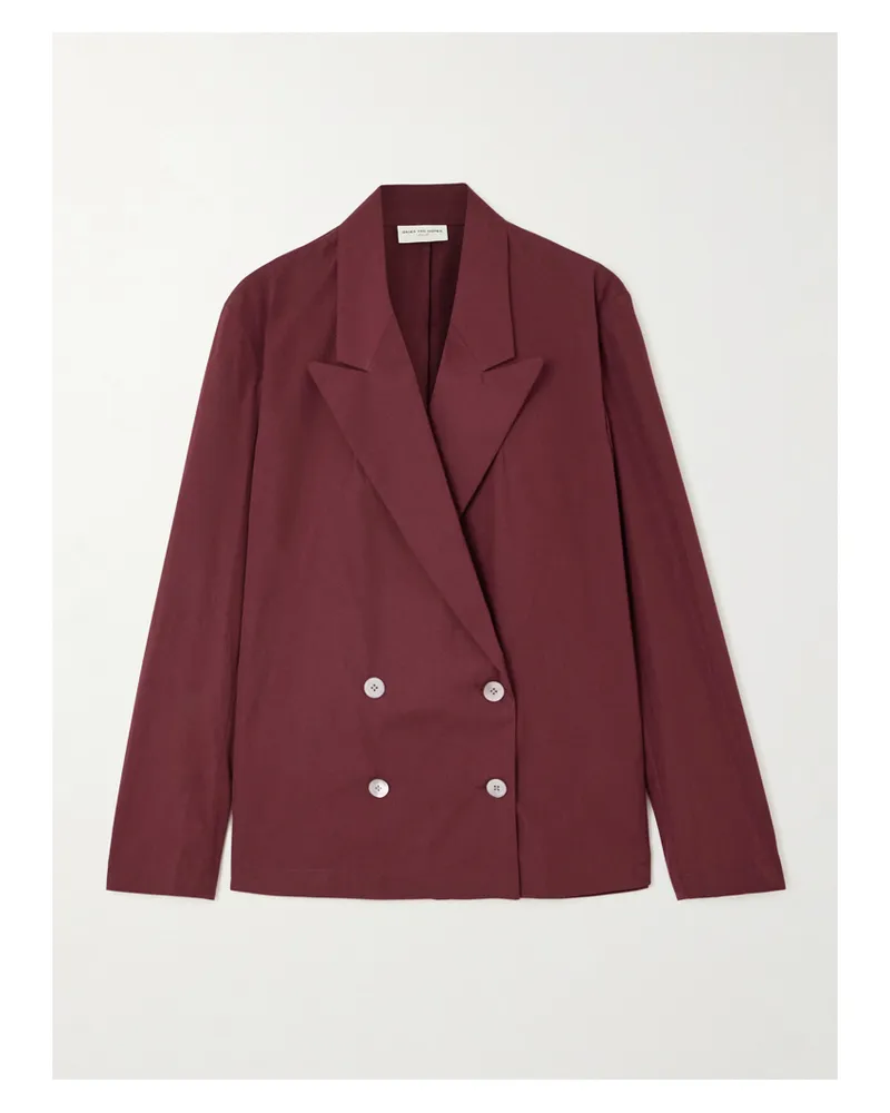 Dries van Noten Caplana Doppelreihiges Hemd Aus Baumwoll-faille - Rot Rot