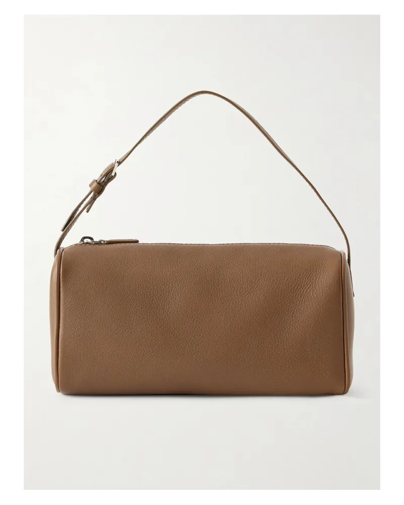 The Row 90s Small Textured-leather Tote - Brown Brown