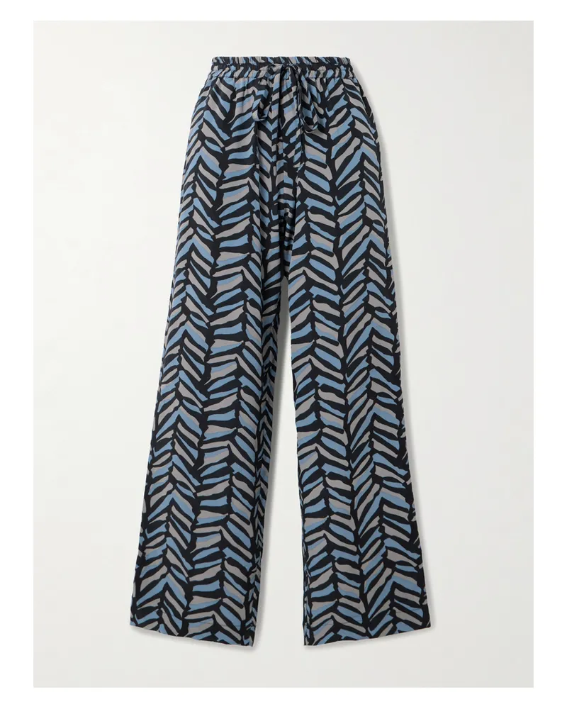 Matteau Hose Mit Geradem Bein Aus Crêpe De Chine Aus Seide - Mehrfarbig Mehrfarbig