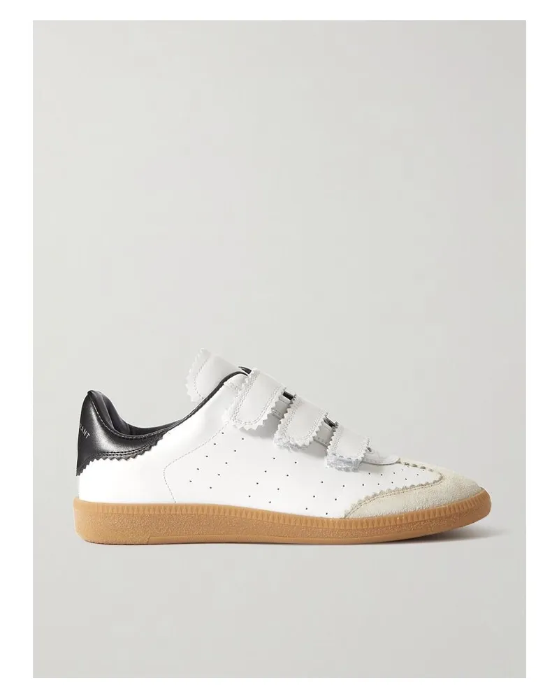 Isabel Marant Beth Sneakers Aus Leder Mit Velourslederbesatz - Weiß Weiß