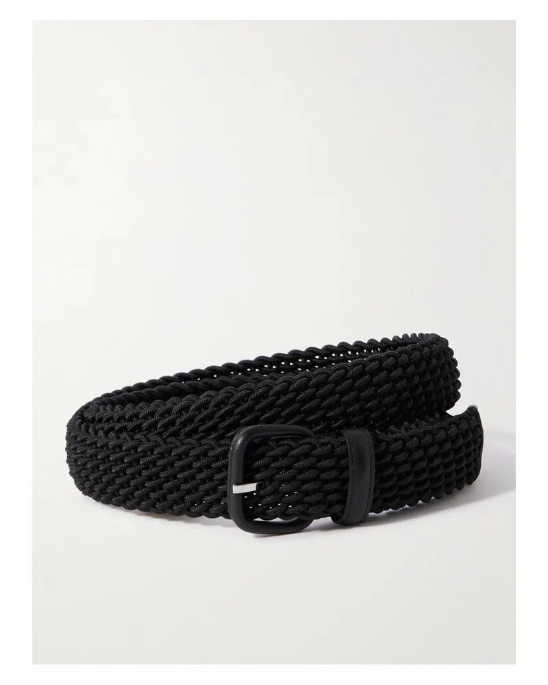 Charvet Geflochtener Gürtel Aus Kordel Mit Lederbesätzen - Schwarz Schwarz