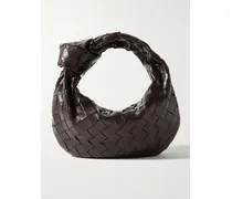 Jodie Mini Knotted Intrecciato Leather Tote - Brown