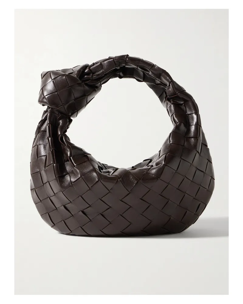 Bottega Veneta Jodie Mini Knotted Intrecciato Leather Tote - Brown Brown
