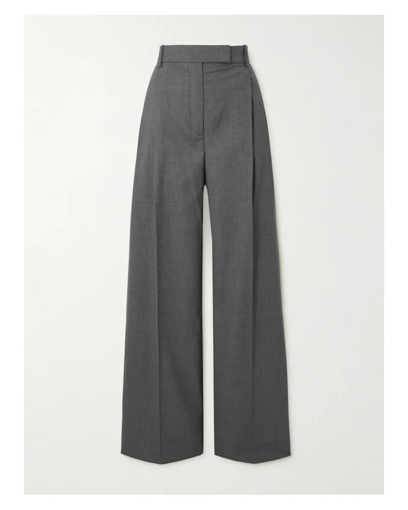 Róhe Hose Mit Weitem Bein Aus Einer Wollmischung Mit Falten - Grau Grau