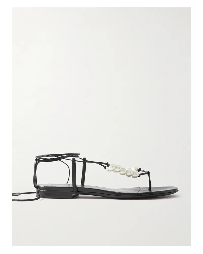 Magda Butrym Sandalen Aus Leder Mit Kunstperlen - Schwarz Schwarz