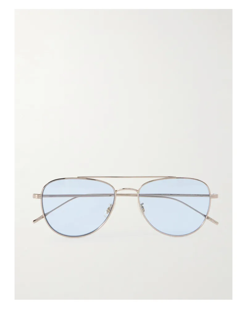 Oliver Peoples Goldfarbene Pilotensonnenbrille Gold