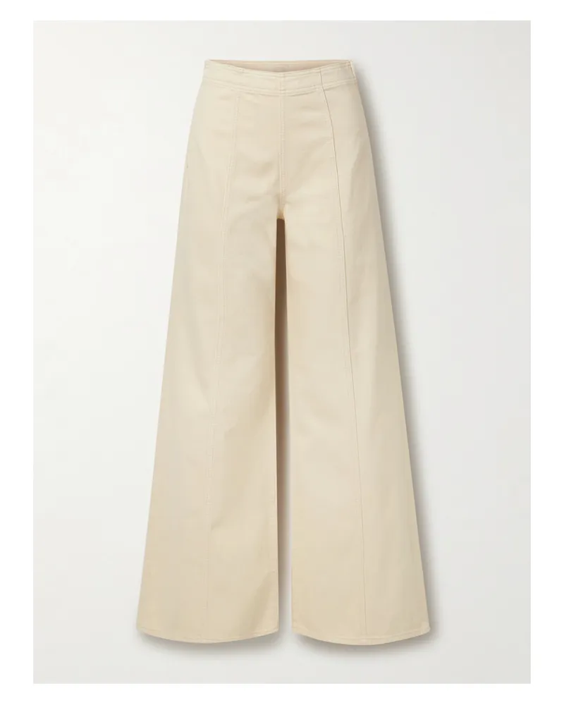 Ulla Johnson The Bianca Hoch Sitzende Jeans Mit Weitem Bein - Creme Creme