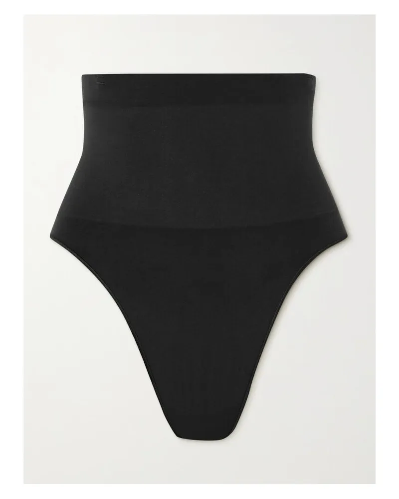 SKIMS Core Control High-waisted Thong – Onyx – String - Schwarz Schwarz