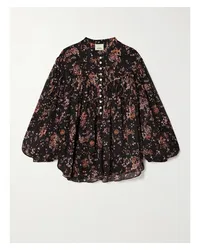 Isabel Marant Kiledia Bluse aus Crêpe aus einer Baumwoll-seidenmischung Schwarz