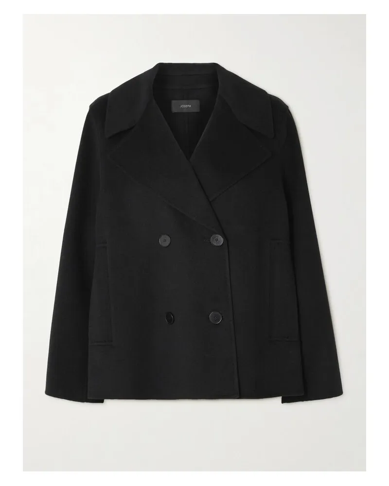 Joseph Gilkes Doppelreihige Jacke Aus Filz Aus Einer Woll-seidenmischung - Schwarz Schwarz