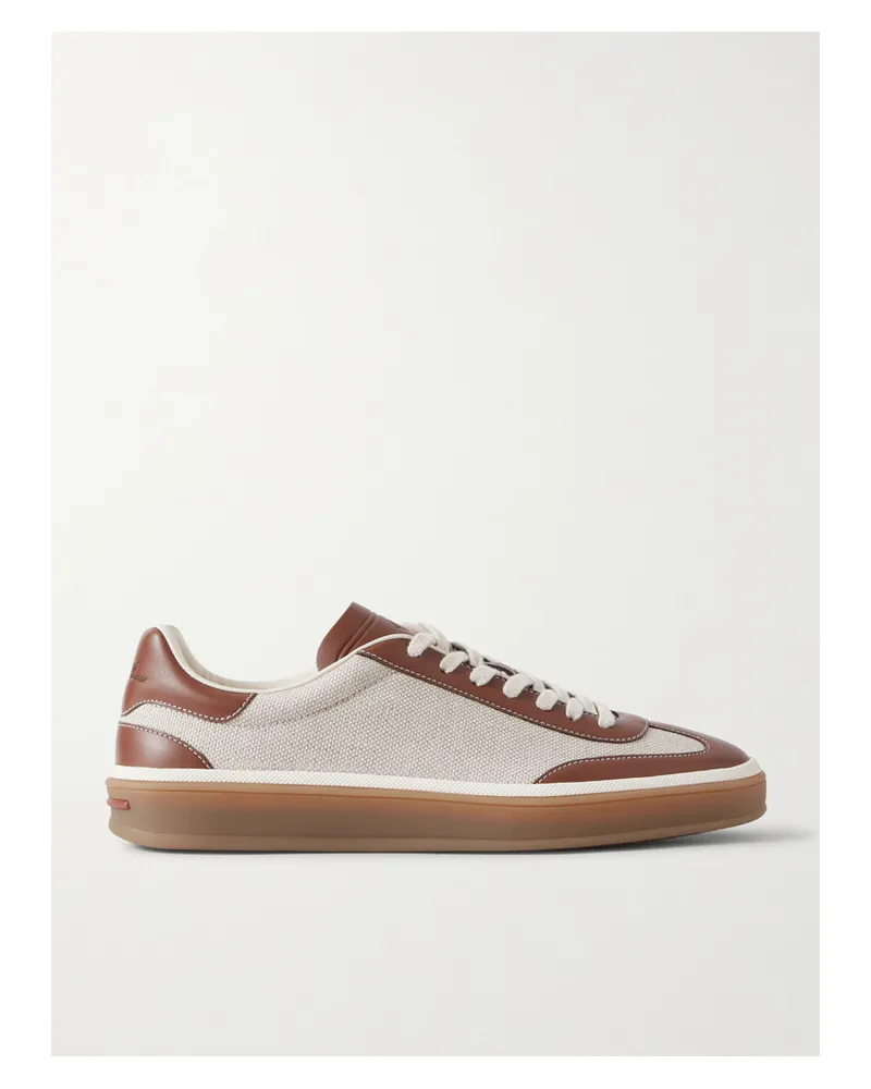 Loro Piana Tennis Walk Sneakers Aus Canvas Mit Lederbesätzen - Neutral Neutral