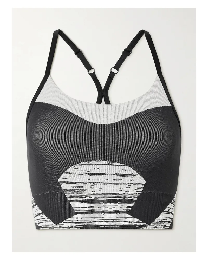 adidas Truestrength Sport-bh Aus Recyceltem Jacquard-strick - Schwarz Schwarz