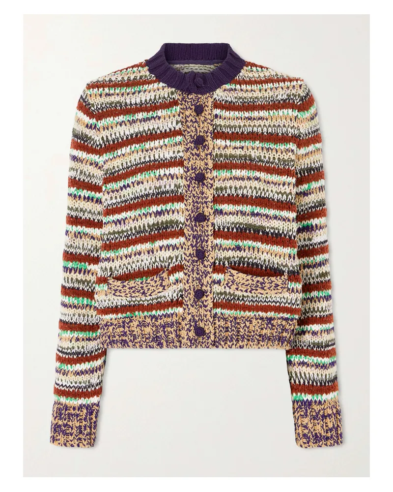 Sacai Cardigan Aus Einer Gestreiften Baumwollmischung - Mehrfarbig Mehrfarbig