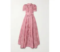Annette Robe Aus Metallic-brokat Mit Gürtel - Pink