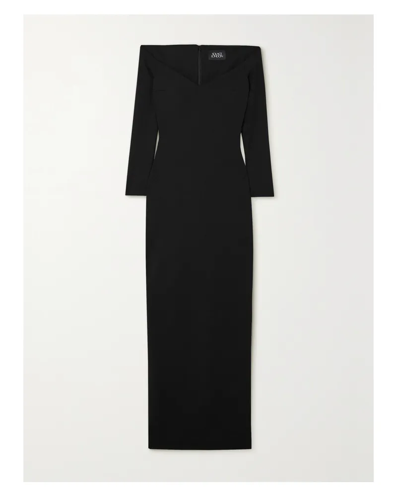 Solace London Tara Schulterfreie Robe Aus Stretch-crêpe - Schwarz Schwarz