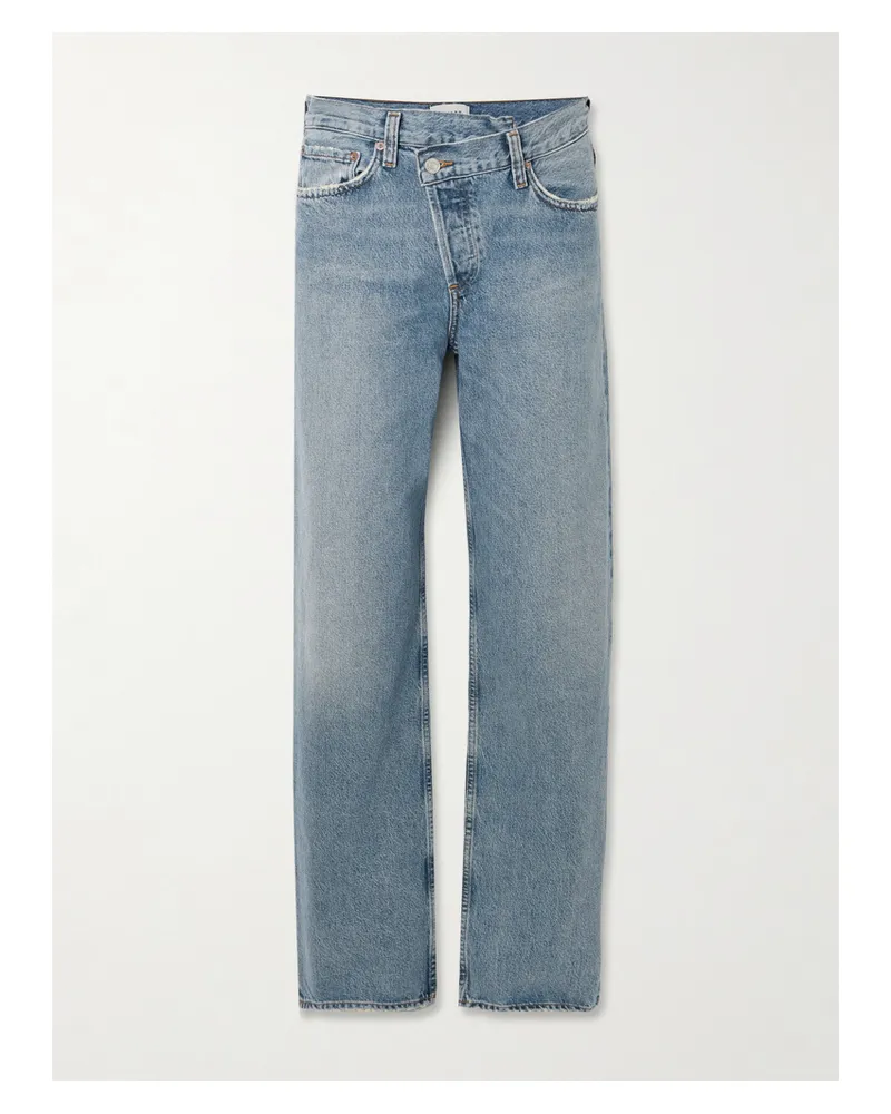 AGOLDE Arc Criss Cross Asymmetric Wide-leg Jeans - Blue Blue