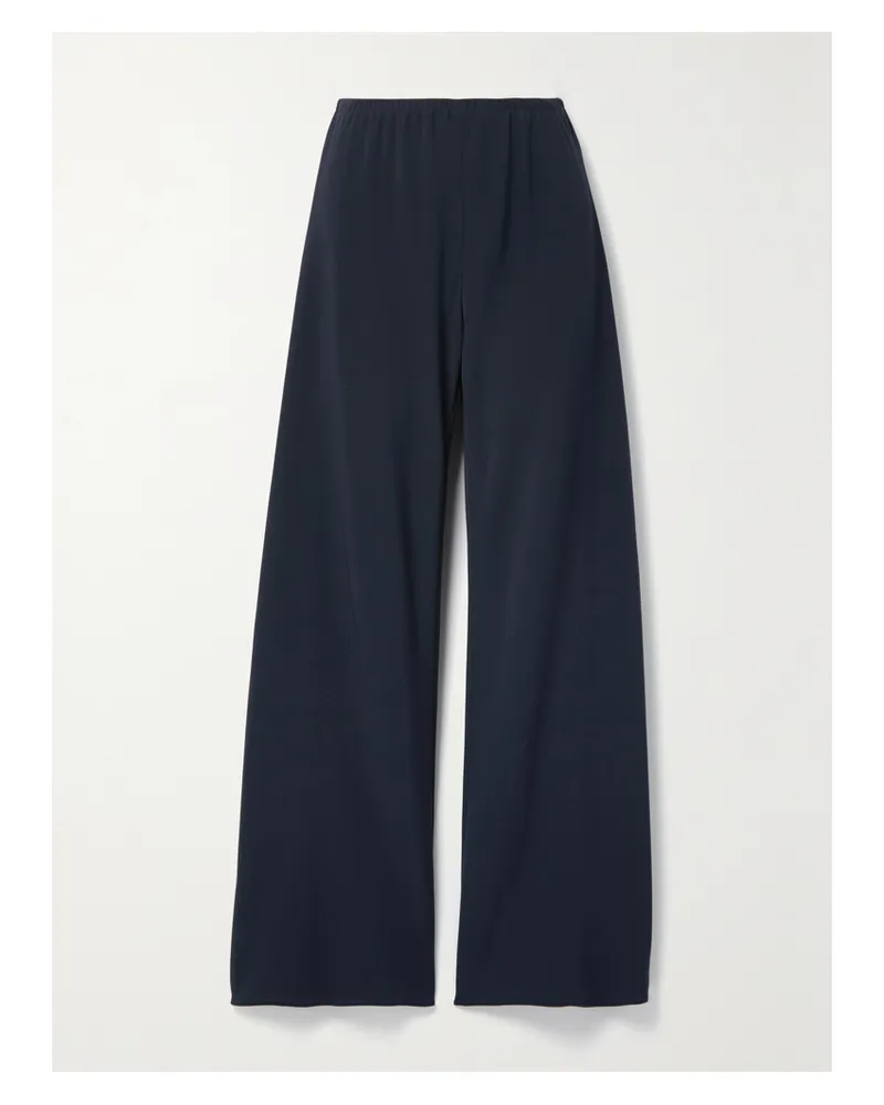 The Row Essentials Gala Crepe Wide-leg Pants - Blue Blue