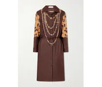 The Lover Printed Silk-twill Mini Dress - Brown