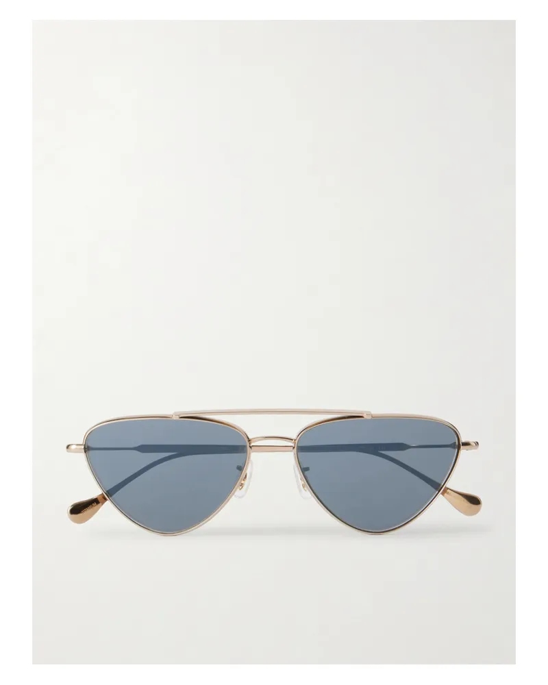 Oliver Peoples Jil Sander Aviator-style Gold-tone Titanium Sunglasses Gold