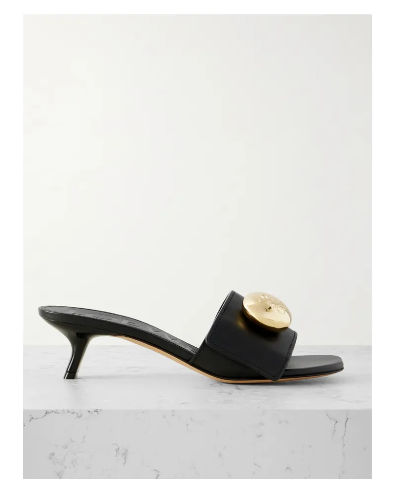 Loewe Pebble Mules Aus Leder - Schwarz Schwarz