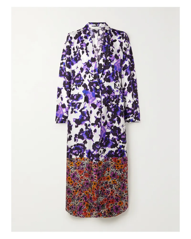Dries van Noten Mantel Aus Seiden-twill Mit Blumenprint - Lila Lila
