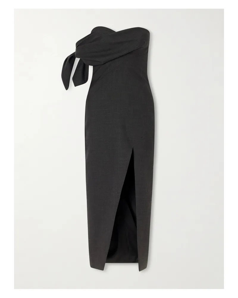 Givenchy Bow-detailed Wool Midi Dress - Gray Gray