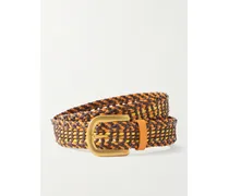 Sam Woven Leather Waist Belt - Brown