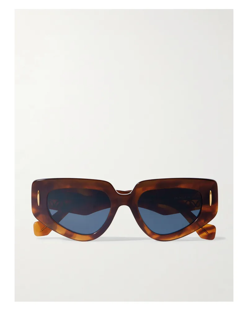 Loewe Anagram Cat-eye Tortoiseshell Acetate Sunglasses - Brown Brown