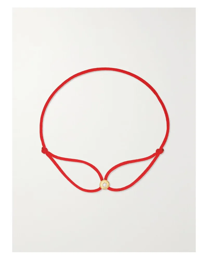 Octavia Elizabeth Net Sustain Parachute Nesting Gem Armband Aus Kordel Mit Detail Aus Recyceltem 18 Karat Gold Und Diamant - Rot Rot