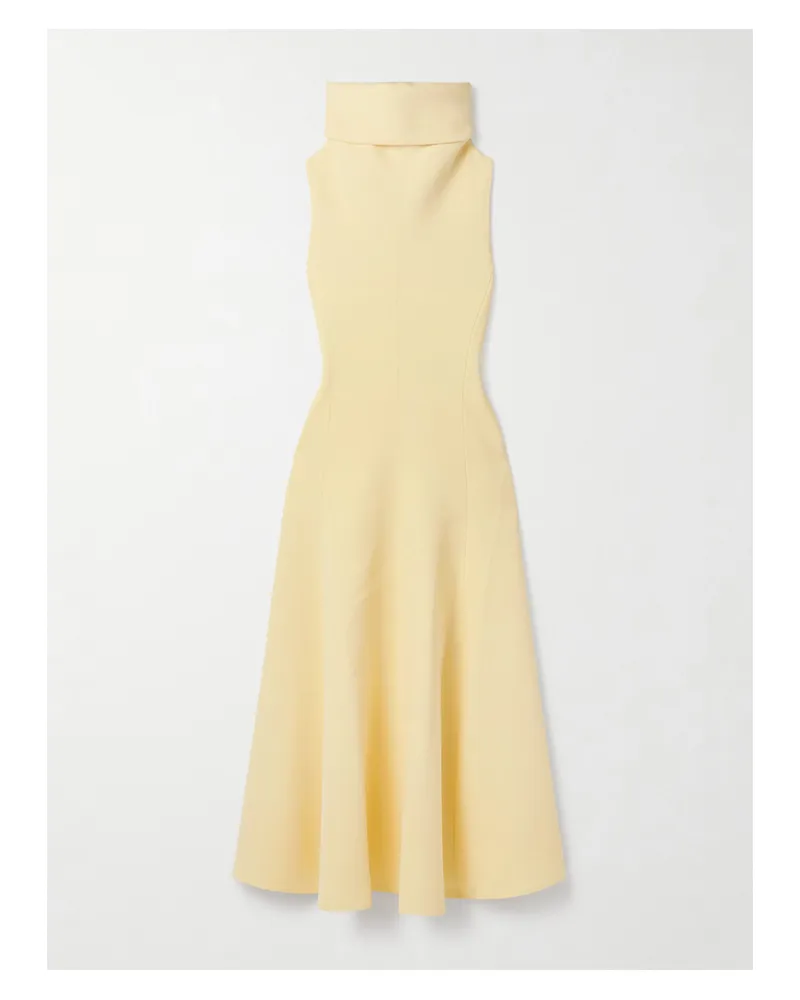 Jacquemus Midikleid Aus Crêpe Mit Falten - Gelb Gelb