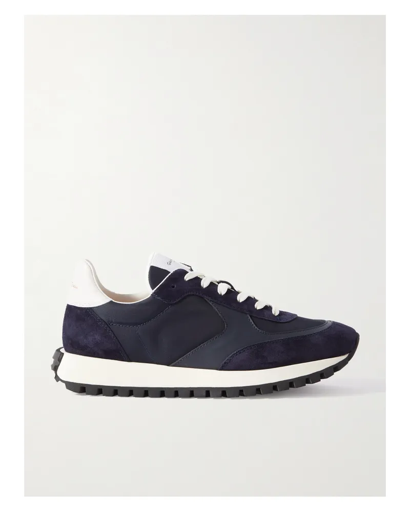 Gianvito Rossi Gravel Suede, Leather And Shell Sneakers - Blue Blue