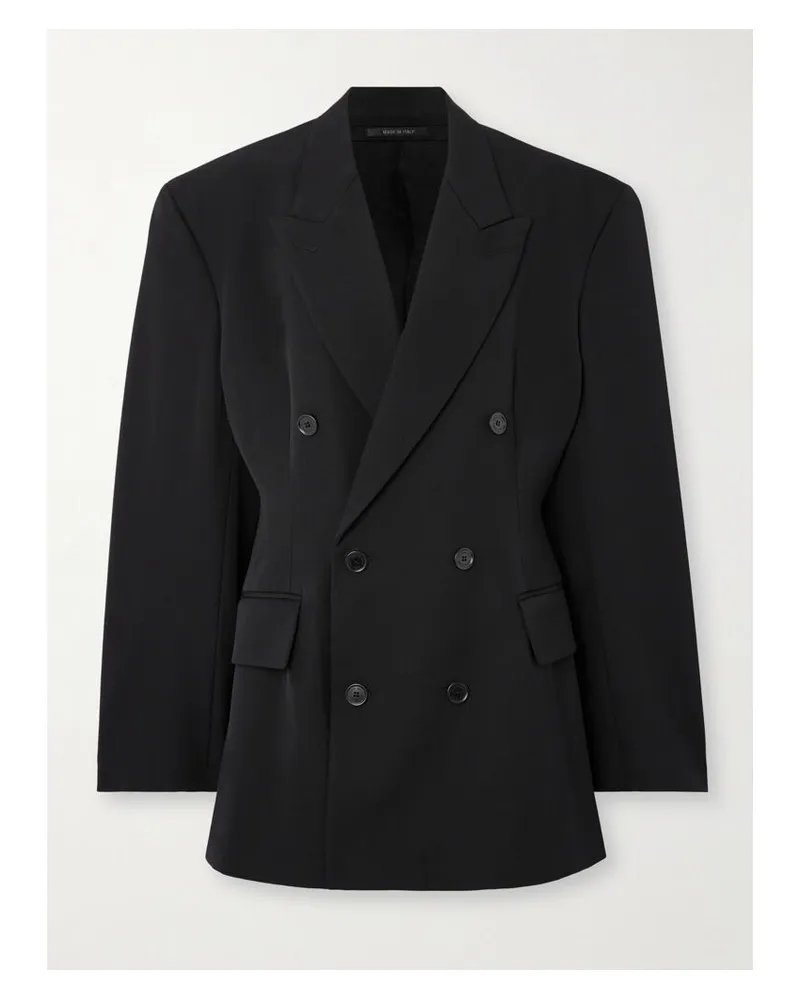 Balenciaga Barathea Doppelreihiger Blazer Aus Grain De Poudre Aus Wolle - Schwarz Schwarz