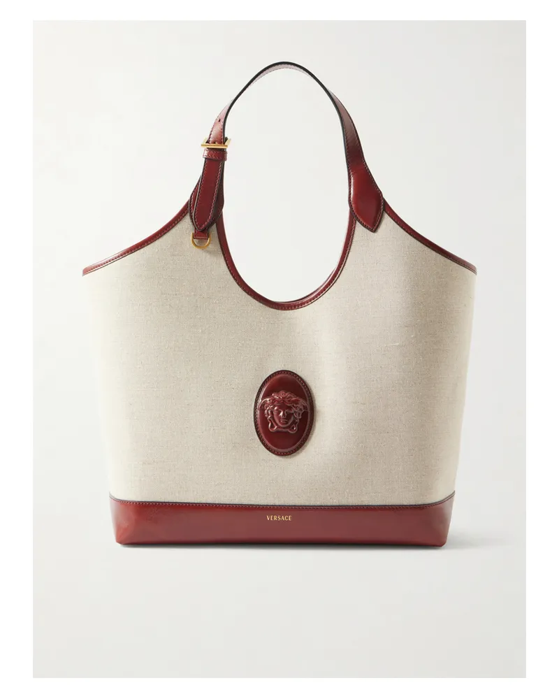 Versace Leather-trimmed Canvas Tote - Multi Multi