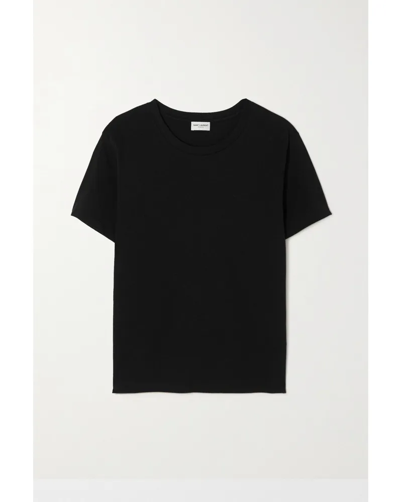 Saint Laurent T-shirt aus Baumwoll-jersey Schwarz